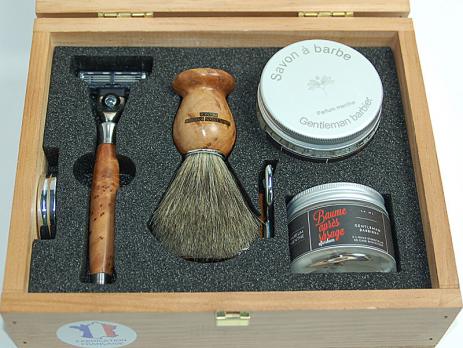 Элитный бритвенный набор Gentleman Barbier  Gillette MACH3 5 предметов в деревянной коробке