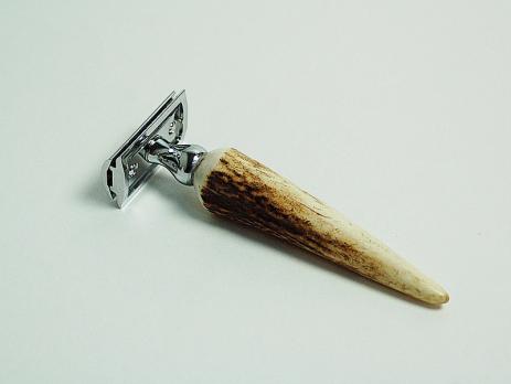 Станок для бритья Gentleman Barbier Т-образный "прямой стрез", олений рог